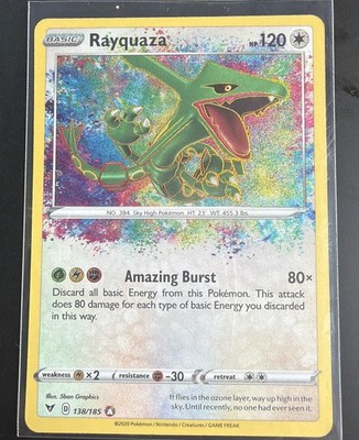 Pokemon TCG Cards Rayquaza 138/185 Vivid Voltage Amazing Rare Holo NM-M
