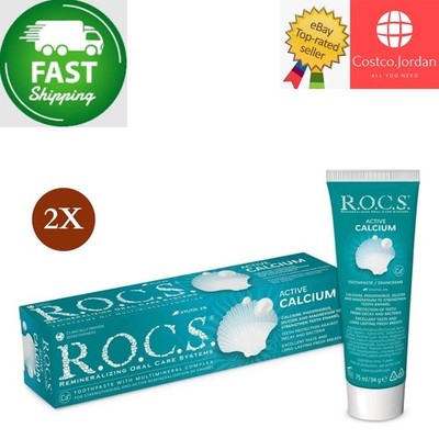 2 X Zahnpasta R.O.C.S Active Calcium mit Multimineral Komplex SCHNELLER VERSAND 