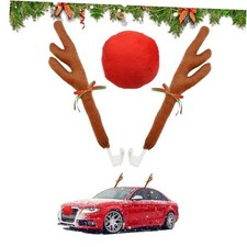 Car Reindeer Antler  Nose, Christmas Decorations for Car Rudolph Reindeer