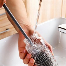 Anti-Slip Silicone Bottle Brush – Long-Handle Flexible Tool for Deep Cleaning Na