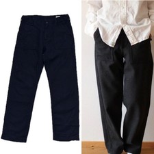 orSlow Wool Baker Fatigue Pants M Navy Slim Fit Japanese Made Good Condition
