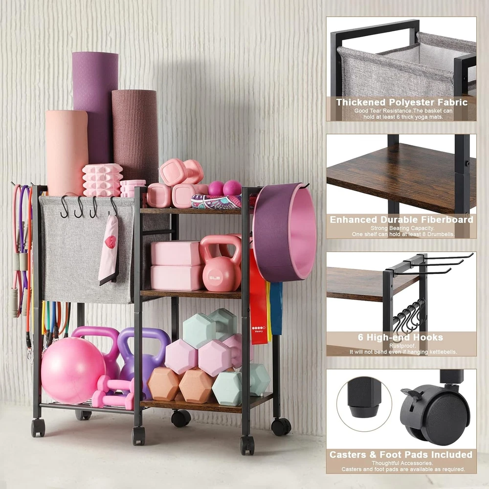 Yoga Mat Storage Rack for Home Gym Workout Equipment Organizer Yoga Mat Storage Rack for Home Gym Workout Equipment Organizer