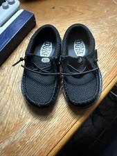 Hey Dude Toddler Shoes Size 5.5 6 Black Wally Worn once no tag or box .