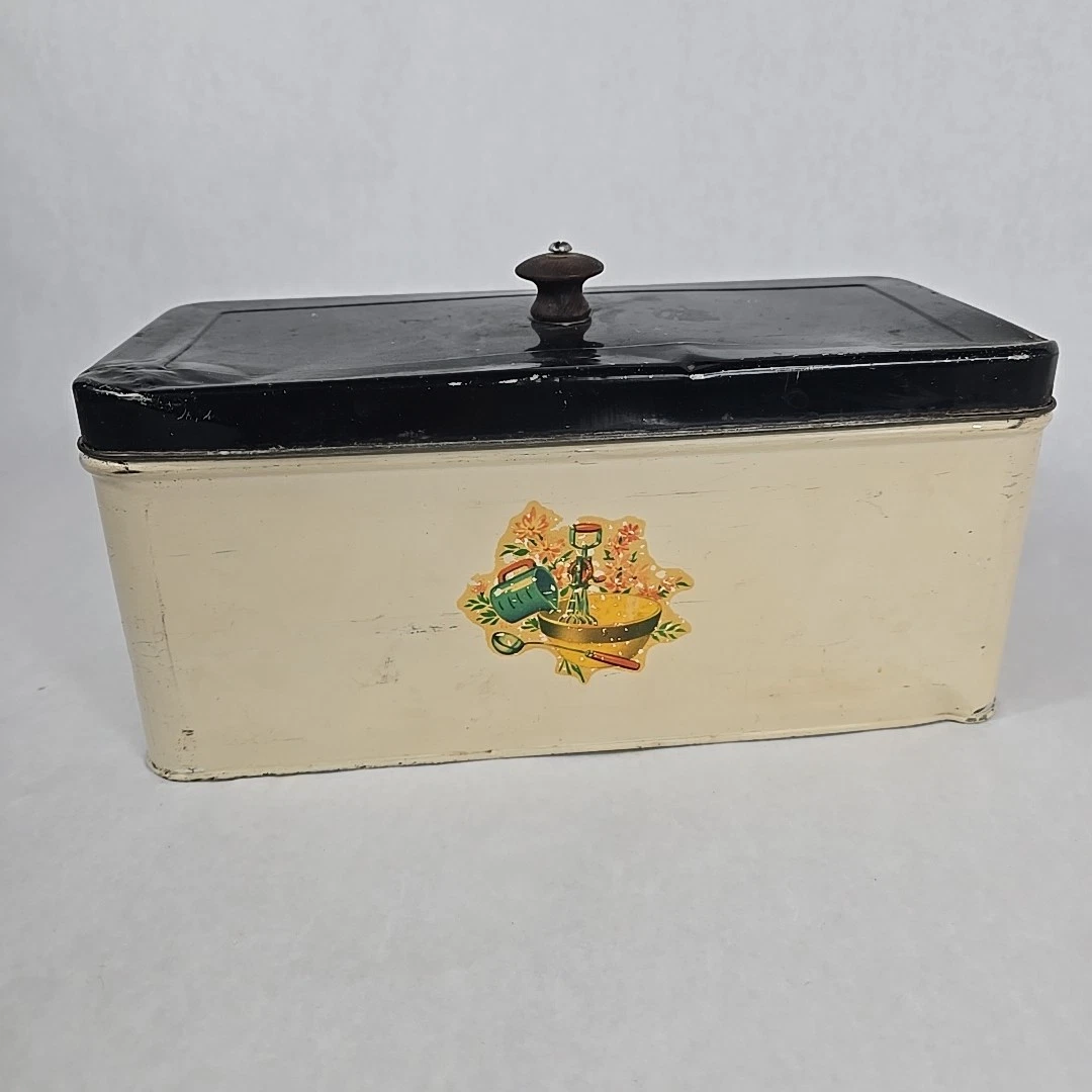 Vintage Decoware Baking Themed Tin Bread Box, 1950s - Vibrant Color Vintage Tin
Opens in a new windo