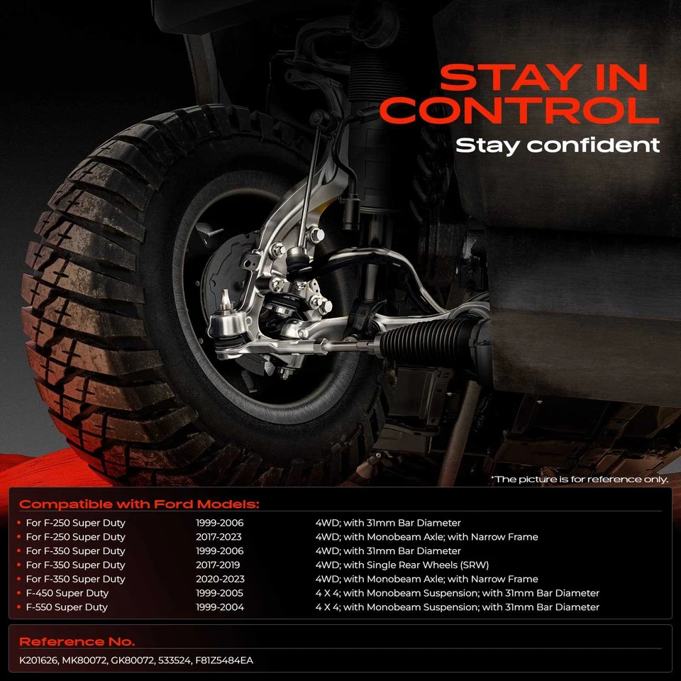 Buje de barra estabilizadora delantero al cuadro 2 piezas para Ford F-250 F-350 F-450 F-550 Super Duty Foto 2 de 4