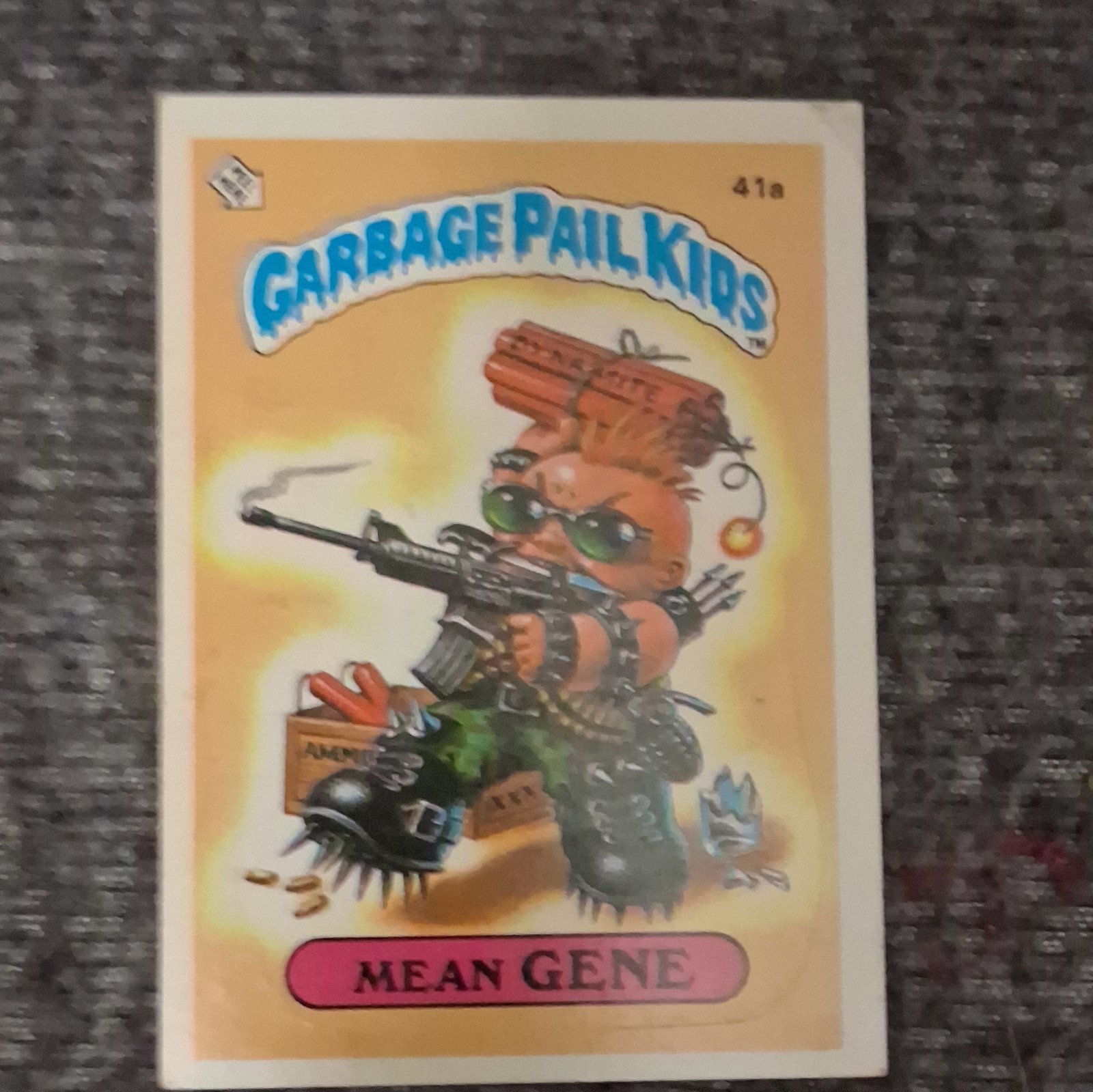 Topps Garbage Pail Kids Series 1 Mean Gene #41a Sticker Trading Card