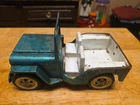 Vintage Tonka Toy Jeep Turquoise Pressed Steel 10”