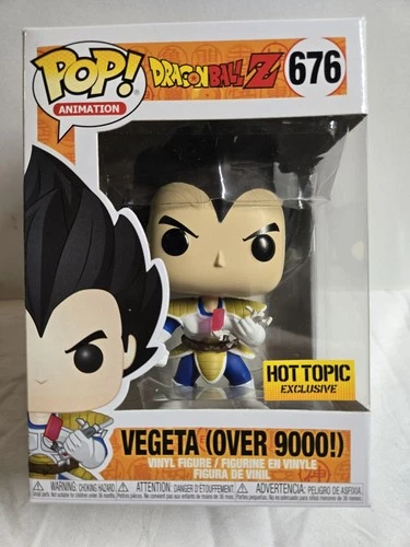 Funko Pop! Animation Dragon Ball Z Vegeta Over 9000! Figure #676 Hot Topic New