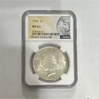 NGC MS63 1923 $1 Peace Dollar Philadelphia Business Strike Silver 0.9 Fine
