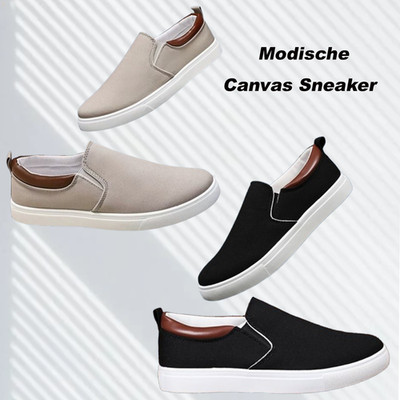 Modische Streetstyle Slip-on Schuhe Sneaker aus atmungsaktivem Canvas / Leinen