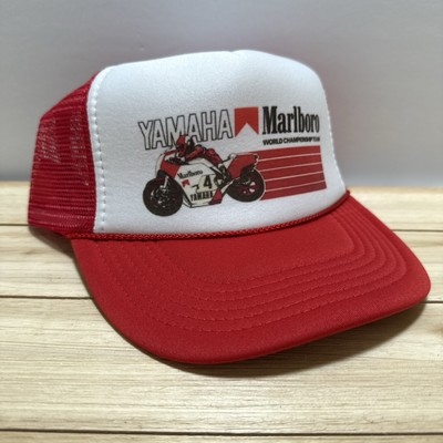 #ad #ad Vintage Yamaha Hat Motorcycle Racing Trucker Hat snapback Unworn Red Cap Hat $16.07