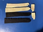 3 PAIRS TRICOT VINTAGE BARBIE GLOVES, 1 EACH 1 LONG, 1 SHORT WHITE, 1 Long Black