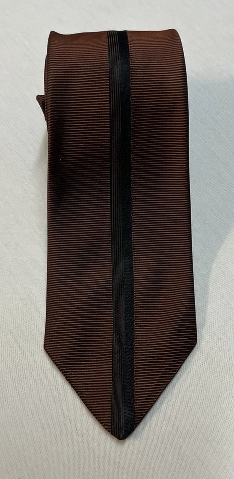 Corbata de cuello Haband Paterson NJ vintage años 50 1960 rayón 55” Rockabilly marrón oxidado Foto 4 de 4