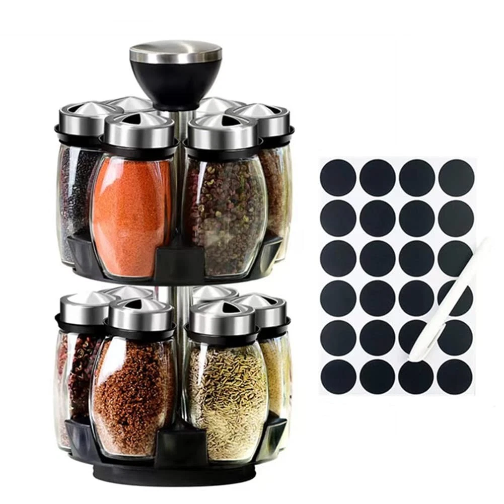 Revolving Spice Rack Organizer Countertop, Spinning Spice Storage Rack Tower ...