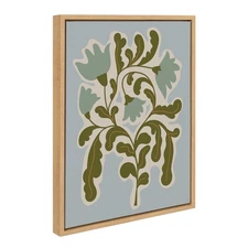 Kate and Laurel Sylvie Expressive Abstract House Plant Playful Blue Framed Ca...