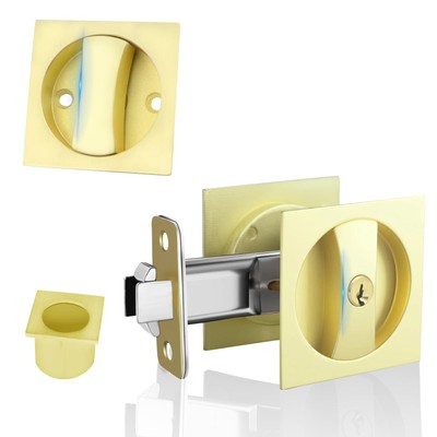 Pocket Door Lock with Keys Pocket Door Latch and Edge Pull Contemporary Flush...