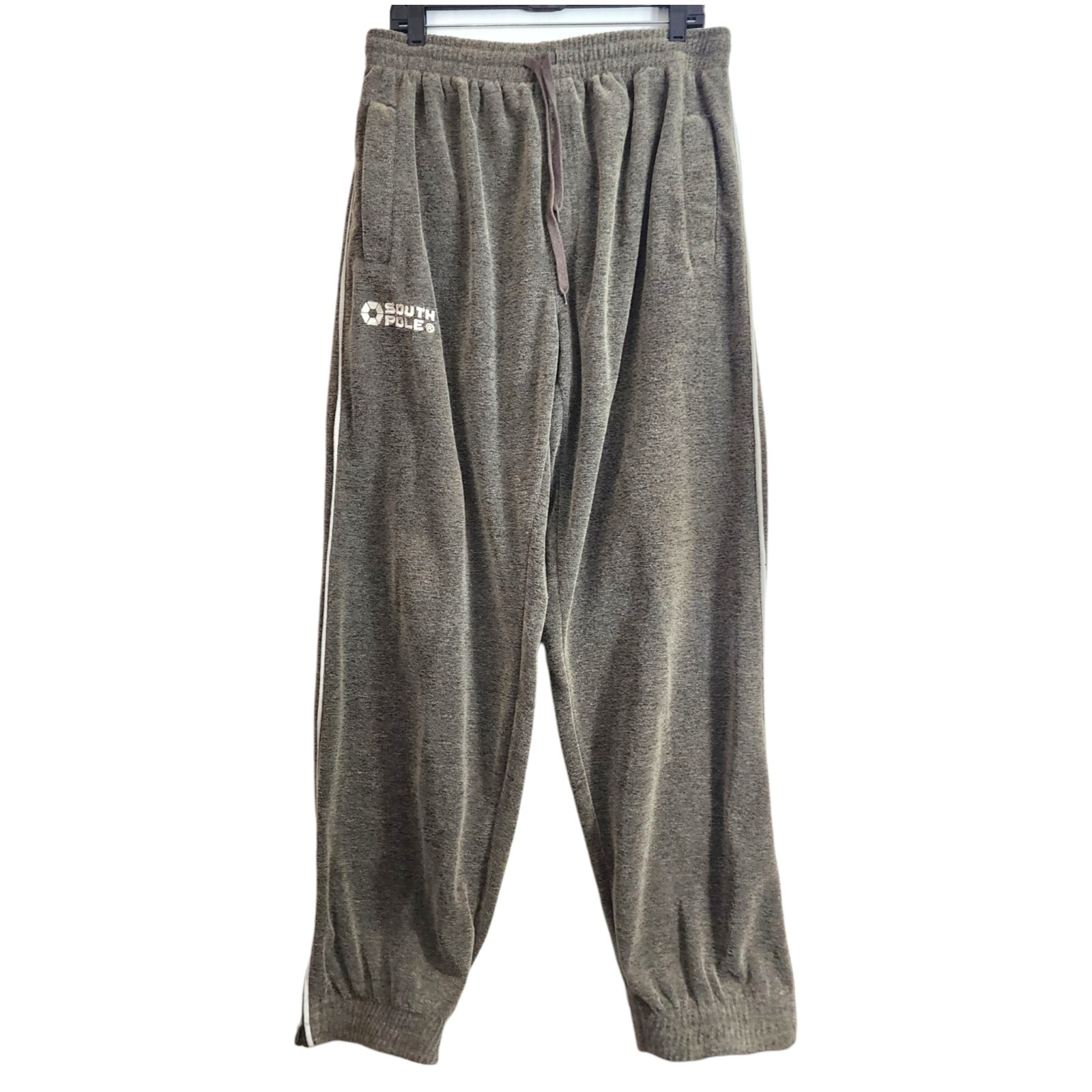 Vintage SOUTHPOLE Track Pants Mens XL Gray Velour Baggy Hip Hop Streetwear Y2K