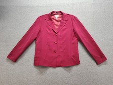 Talbots Women Blazer Jacket 6 Berry Pink Pure Silk 3 Button Closure Office Work