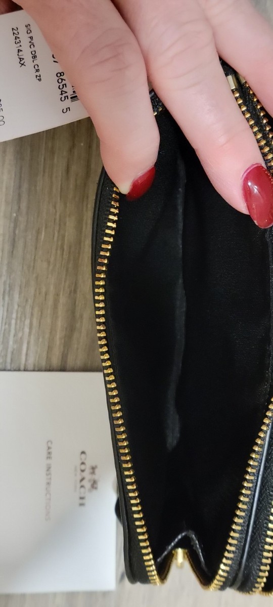 Coach Signature PVC Double Corner Zip Wristlet F64131 Imaa8 for