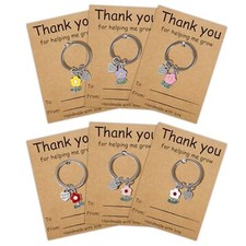 6Pcs Teacher Appreciation Keychain Gifts in Bulk - Thank You for Helping 6pcs