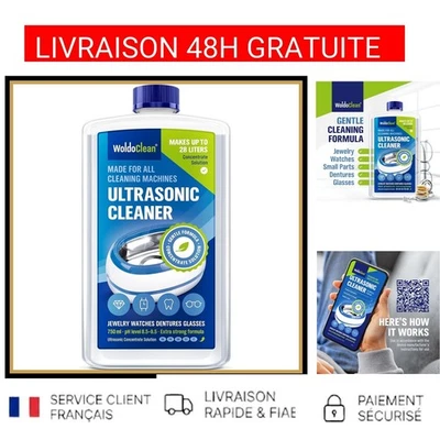 Nettoyant Ultrasonique Concentré WoldoClean 750ml Sans Alcool Lunettes Bijoux - Photo 1/4