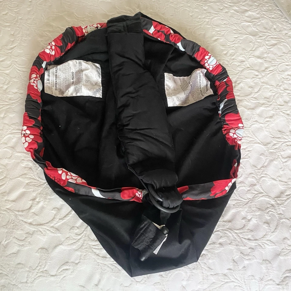 Balboa Portabebés Ajustable Negro Rojo Bolsillos 100% Algodón Almohadilla Cómoda Foto 3 de 4