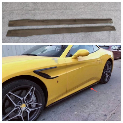 Real Carbon Full Length Side Skirts Lip cover trim For Ferrari California 15-18