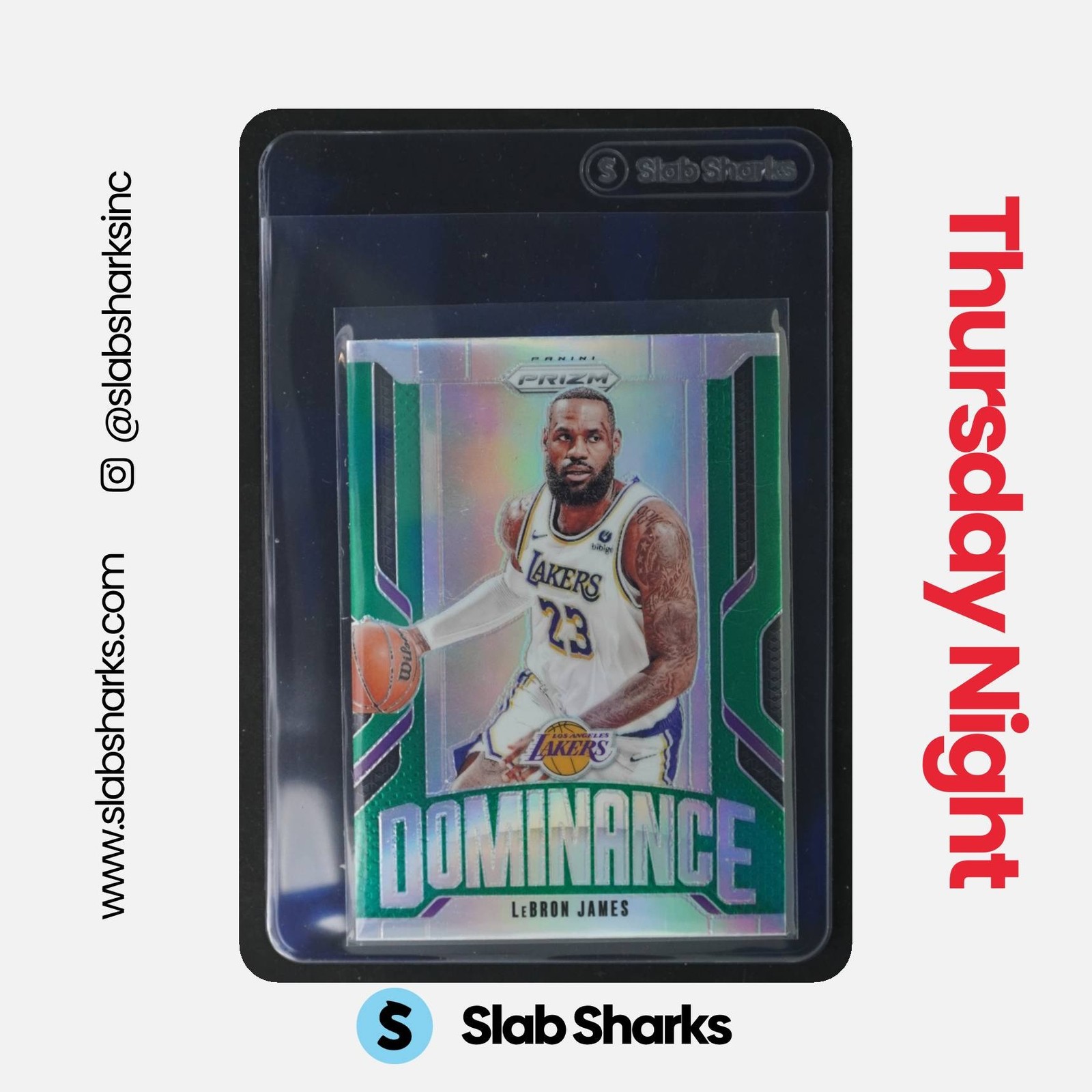 2024 PANINI PRIZM #14 LEBRON JAMES DOMINANCE GREEN SILVER PRIZM