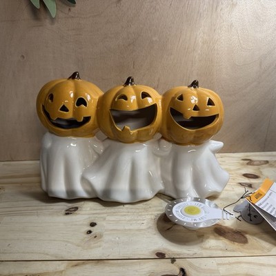 Halloween Jack O Lantern Ghosts Trio LED Tabletop Decor NWT | eBay