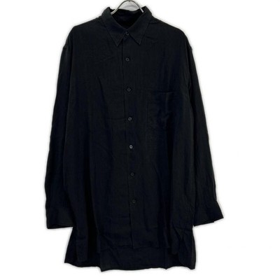 トップス yohji yamamoto POUR HOMME Yohji Yamamoto Pour Homme Black Oversize Cellulose Shirt Size 4