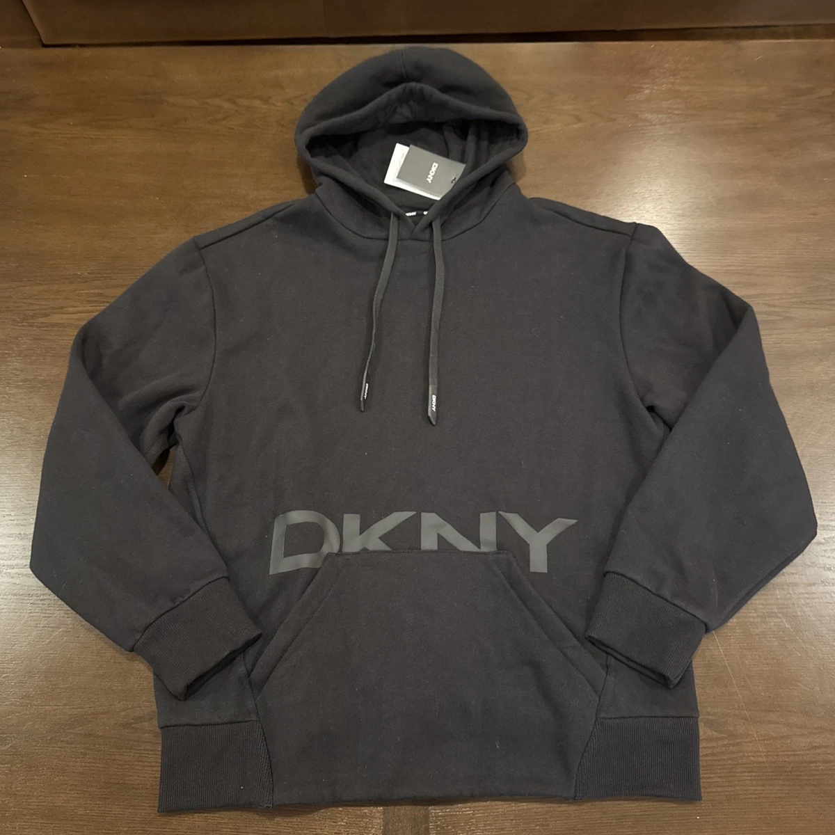 Sweat Capuche Homme DKNY Pure - Marron, Taille L, Fermeture éclair, Coton Doux, Bon état