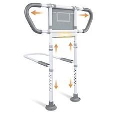 Bed Rails for Elderly Adults Safety: Adjustable Bedside Assist Rails with Sto...