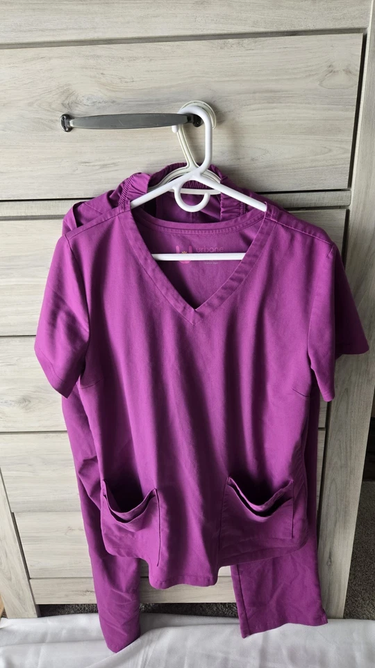 Urbane Ultimate  Women's Hot Pink Scrubset top L and pants tmd - Image 2 of 4