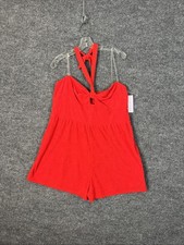 Wild Fable Towel Terry Halter Romper Womens Size XXL Sleeveless Tie Neck Red NEW