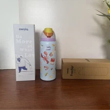 Owala Freesip 32OZ Insulated Stainless Steel Water Bottle dinner pattern