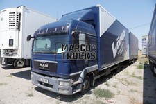 Truck photo MAN TGL 8.220 box semitrailer Kyrgyzstan blue Löhr Schaumstof #w1ex