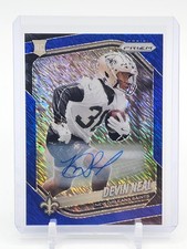 DEVIN NEAL 2025 PRIZM BLUE SHIMMER AUTO ROOKIE RC /25 #393 SAINTS Q5384