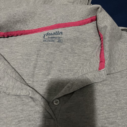 Austin Girls Polo School Uniform Shirt Gray- Size XL(14-16), 2XL(18-20) Lot of 4 - Picture 3 of 5