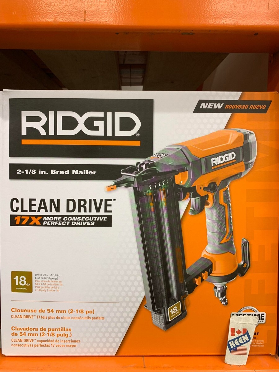 Nail Gun Cordless RIDGID R09891B 18v BRUSHLESS 2-1/8