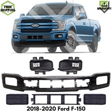 Front Bumper Face Bar Primed Steel & Fog Lights Kit For 2018-2020 Ford F-150