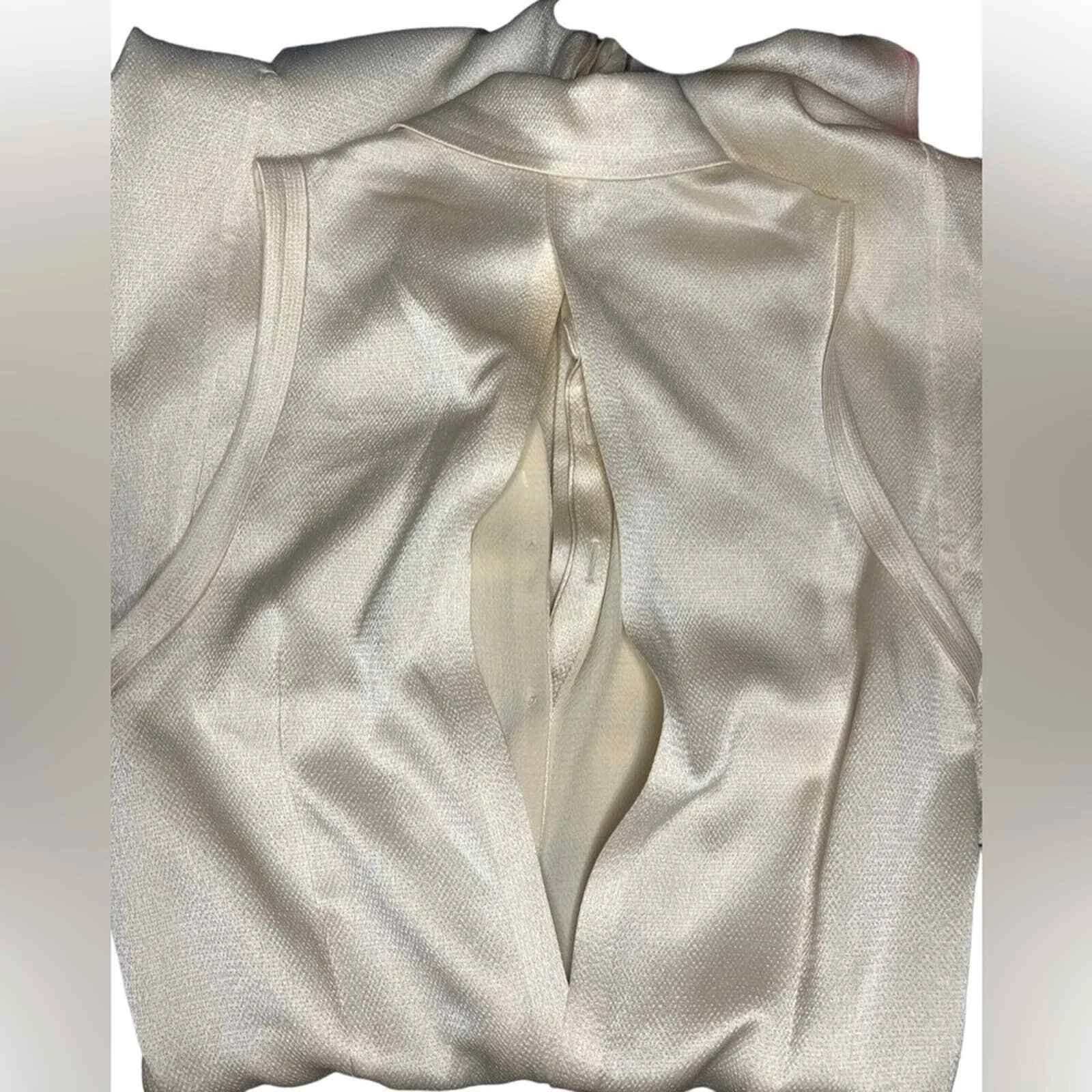 Abito camicia alta bassa Alexander Wang crema nero senza maniche colorblock taglia 2