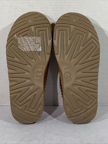 UGG Youth Size 5 EU 37 Chestnut Suede Tasman II Lined Slippers AJ-604 - Picture 8 of 9