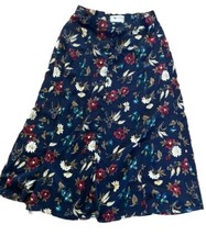 Vtg Sag Harbor Floral Midi Skirt Womens M Cottagecore Boho Modest Teacher