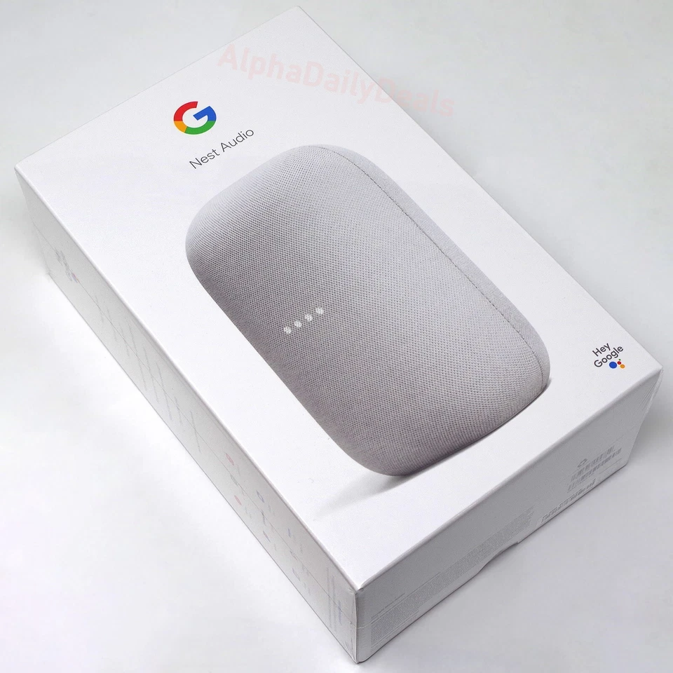NEW Google Nest Audio Smart Stereo Speaker Voice Assistant Chalk Gray - Image 3 of 4