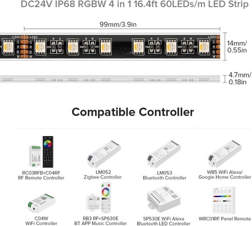 Flexible 5m RGBW LED Strip with Waterproof Design - Modern Outdoor Solution - Picture 7 of 10