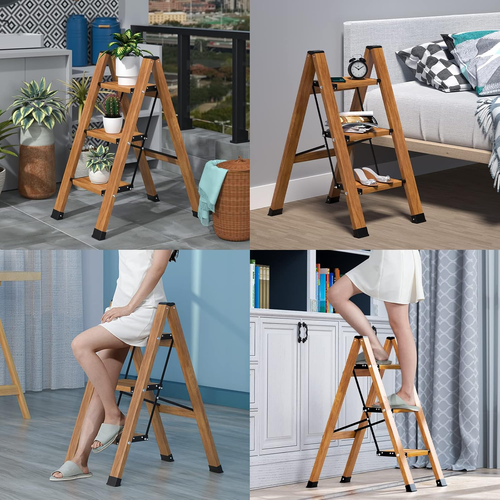 2 Step Ladder, Folding Step Stool with Wide Anti-Slip Pedal, Aluminum Lightweigh - Picture 6 of 6