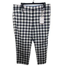 NWT Tommy Hilfiger Navy White Checkered Work Chino Pants Size 12 MSRP 89