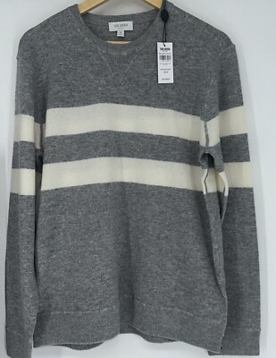Todd Snyder Cashmere Stripe Sweatshirt Sweater in Heather Grey Sz M New $588