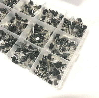 600Pcs TO-92 NPN PNP Bipolar Transistor 15 Value Assortment Kit New