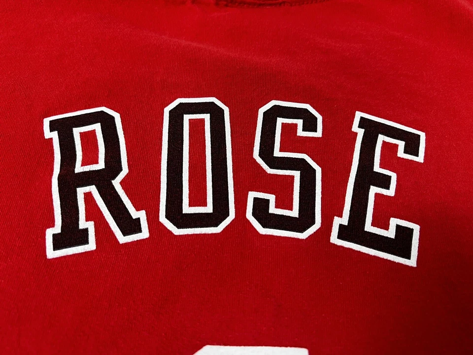 Camisa Derrick Rose Chicago Bulls Adulto Extra Grande Rojo Logo Gráfico Dos Caras Foto 3 de 4